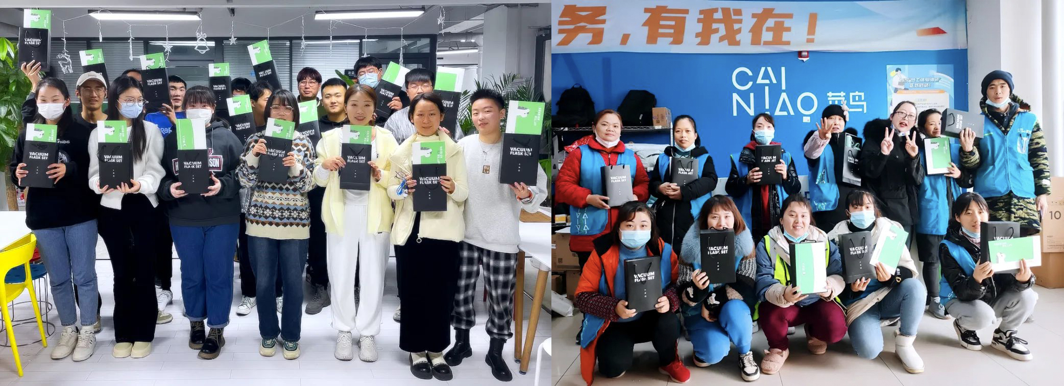 收到福利的获奖员工喜笑颜开